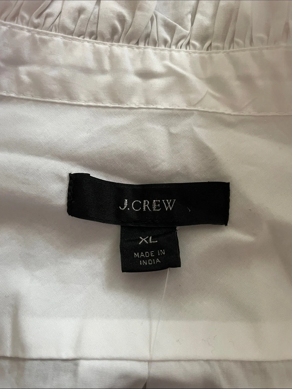 J. Crew Classic-Fit Ruffle Popover Cotton Poplin White Women’s Sz XL NWT